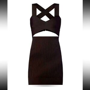 Herve by Herve Leger Women's Black Crossover Dress